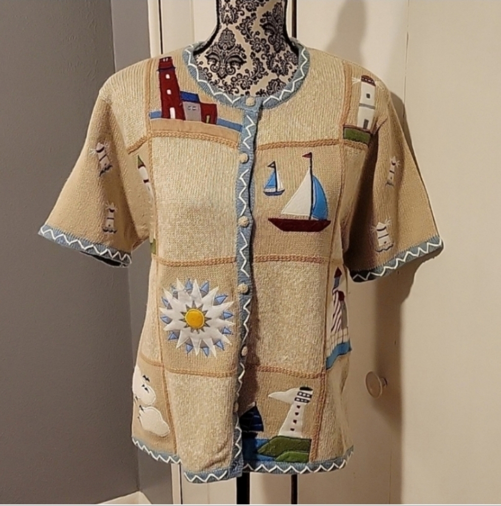 Hampshire Studio Lighthouse Beach Themed Cardigan
